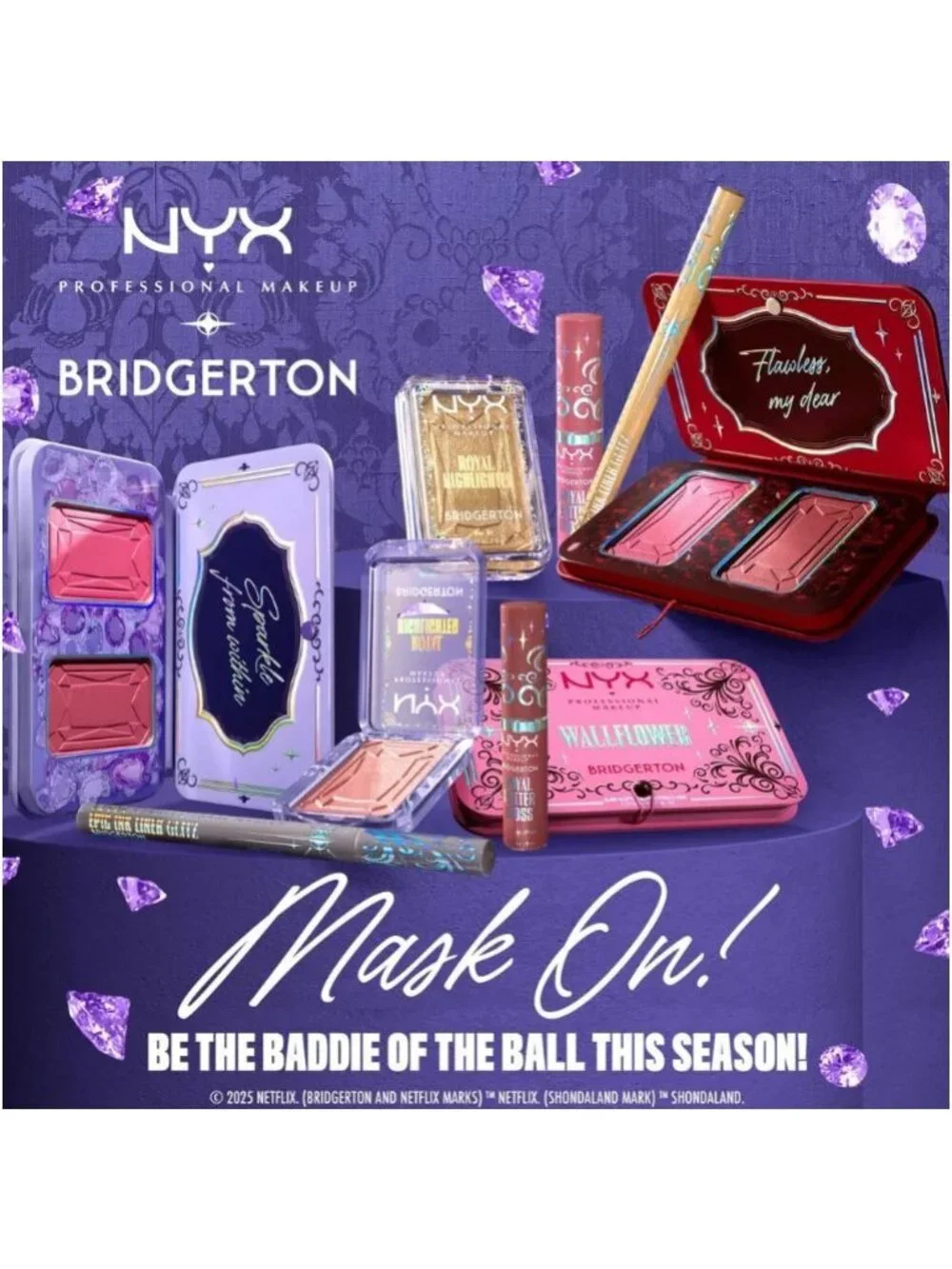 NYX Professional Makeup Bridgerton Royal Epic Ink Liner Glitzed in Gold Set of 2